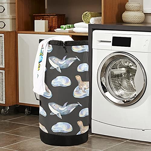 Seals Balas de lavanderia Backpack de lavanderia pesada com alças de ombro e alças Bolsa de roupa de deslocamento com tração