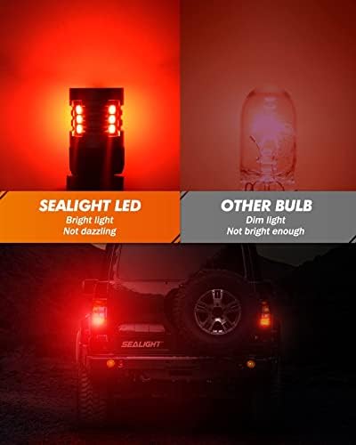 Sealight 3157 lâmpada LED vermelha, lâmpada de freio led de 12V super brilhante para 3057 4057 3156 3056 3457, terno