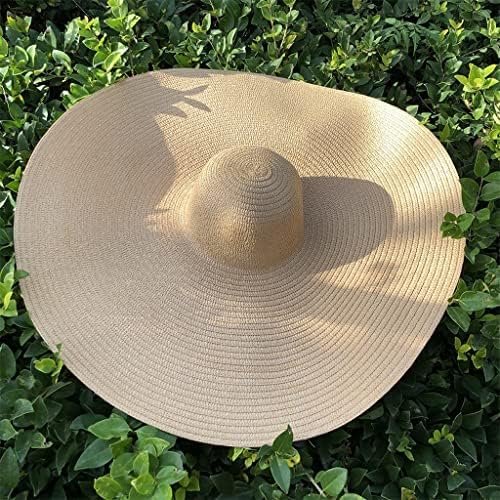 ZSEDP 25 cm de largura Chapéus de praia de grandes dimensões para mulheres chapéu grande chapéu de sombra solar dobrável