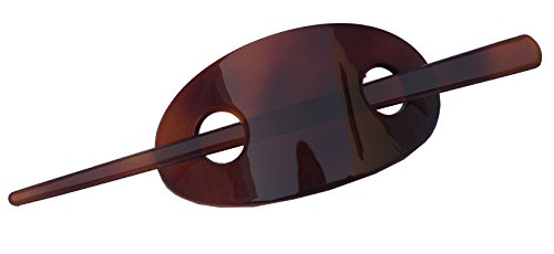 Parcelona francês clássico oval de tartaruga marrom shell bun touxer slider slider pino através do clipe de barrette