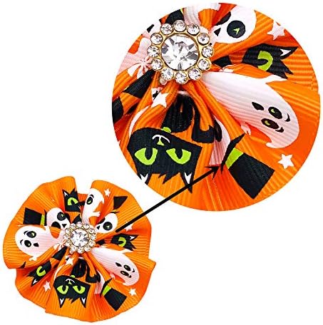 JPGDN 10pcs Halloween Dog Collar Flowers com strass de colarinho de colarinho para cidos para pequenos e médios Cats de cachorro
