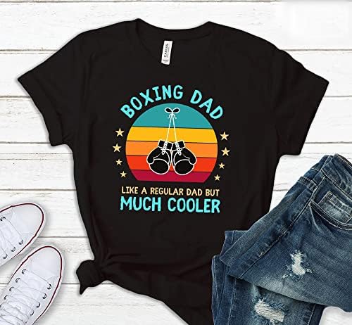 Pai de boxe vintage como um pai comum, mas muito mais fria, camiseta engraçada de boxe para o dia dos pais