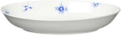 Royal Copenhague 1016982 Placa de prato oval de flor de palmette azul, 10,6 polegadas, presente de casamento