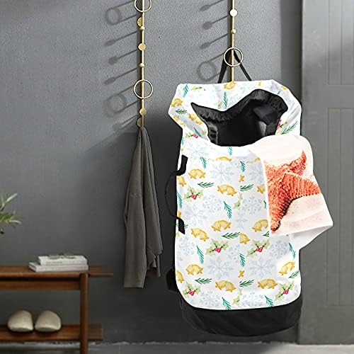 Bolsa de lavanderia para a aquarela Backpack de lavanderia pesada com alças de ombro e alças Bolsa de roupa de viagem com tração de