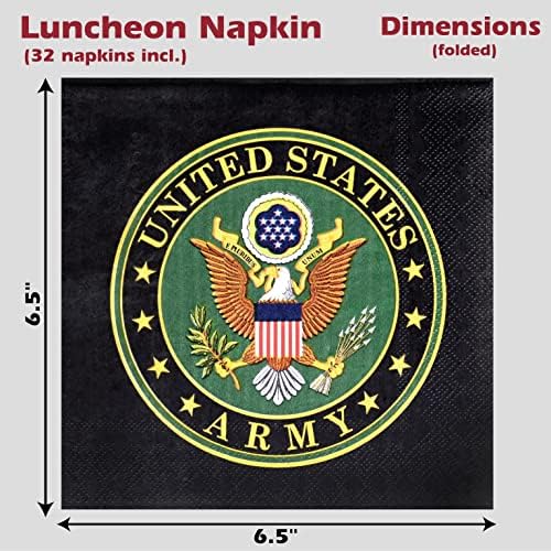 Nudários de bebidas do Exército dos EUA do Havercamp! 48 guardanapos do Exército dos EUA, quadrado de 5 polegadas no logotipo