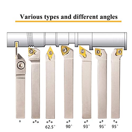 TJATSE Premium 3/8 Haste Indexível de Carboneto Torno de Ferramenta Bits Definir conjuntos de ferramentas de torno de níquel