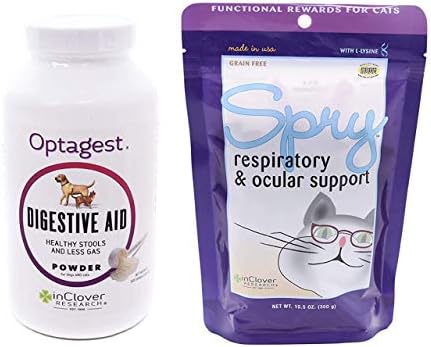 Inclover Optagest diariamente o suporte imune digestivo para cães e gatos e raízes diariamente respiratórias e suportes oculares macios