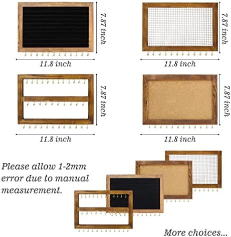 Jóias Organizador de jóias Montagem de parede 4 Pacote de madeira rústica Jóias Organizador Organizador com ganchos