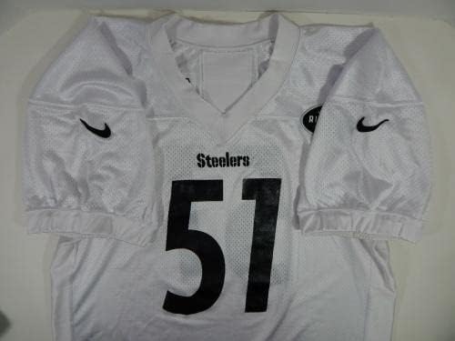 2019 Pittsburgh Steelers 51 Jogo emitiu Jersey de futebol branco 864 - Jerseys não assinados da NFL usada