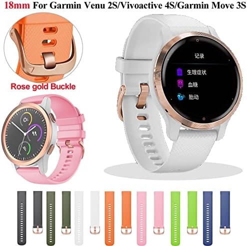 CZKE 18mm Substituição Banda de tiras de silicone para Garmin Vivoactive 4S WatchBand Smart Watch Vivomove 3s Venu2s pulseira de