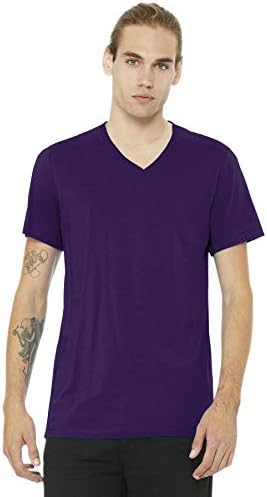 Bella + Canvas Unissex Jersey S-Sleeve Camiseta em V-Shirt XL Team Purple