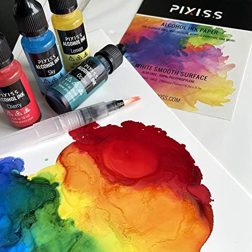 Rolo de papel de tinta de álcool - Pixiss pesado papel alcoólica com tinta aquarela papel 24 polegadas por 5 pés, 300gsm, mais suave,