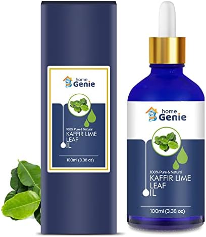 Genie Kaffir Lime Folha | de óleo essencial não diluído e natural - 100 ml, com conta -gotas