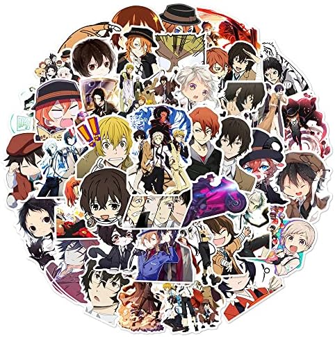 50pcs bungo stray cães adesivos kawaii cartoon presentes adesivos de vinil laptop skateboard bagagem de computador adesivos para adolescentes garotas infantis