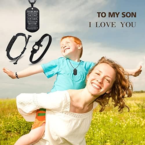 Massishop to meu filho pulseira de pulseira personalizada colar de tags de cachorro personalizado você nunca perderá pulseiras