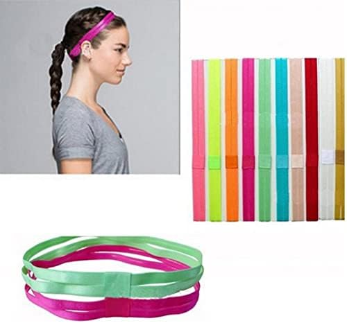Sdgh Candy Color Women Yoga Hair Bands Sports Sport Sport Anti-Slip Elastic Rubber Sweet Band Running
