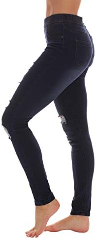 Apenas amo jeggings de jeans rasgados para mulheres leggings de jeans