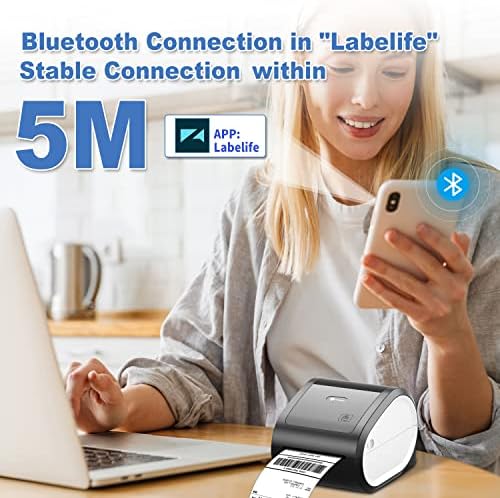 Phomemo Bluetooth Térmica Impressora D520-BT Impressora 4x6 Impressora para pequenas empresas e pacotes, código