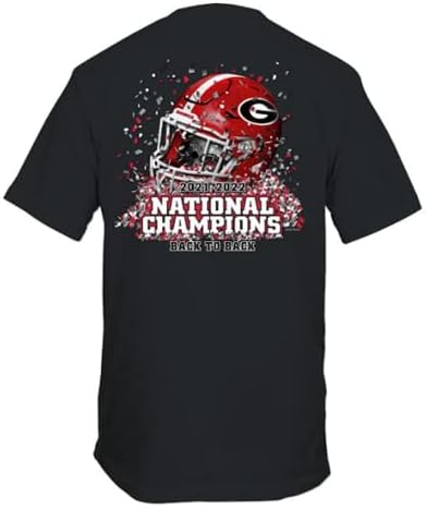 New World Graphics Collegiate Georgia Uga Bulldogs 2022 Capacete de Capacete Nacional Capacete Caminhada Curta