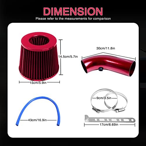 AICARS 3 polegadas de ingestão universal de consumo frio kit de tubo de alto fluxo de alto fluxo