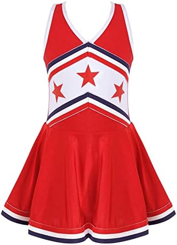 Moily Big Girls Basic Cheerleading Team Rooter Diform Dress Cheer Cheer Top Mini Skirs Sportswear