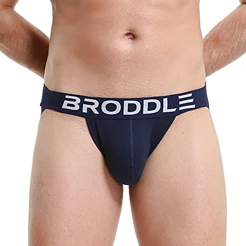 Broddle Men's Jockstrap Underwear Aptors ativos Apoiadores ATHELICOS ELÁSTICA CALAPAGEM JOCK PACK MASCH PACK de 3