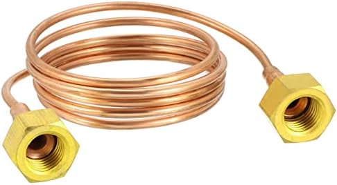 DMIOTECH Diâmetro externo de 3mm 3,2 pés de tubulação de cobre de cobre de 3 fé com tampas de porca Tubo de troca de