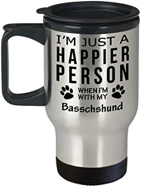 AMAR COGO VIAGEM CAUSO DE CAUSO - Pessoa mais feliz com Basschshund - Presentes de resgate do proprietário do PETE