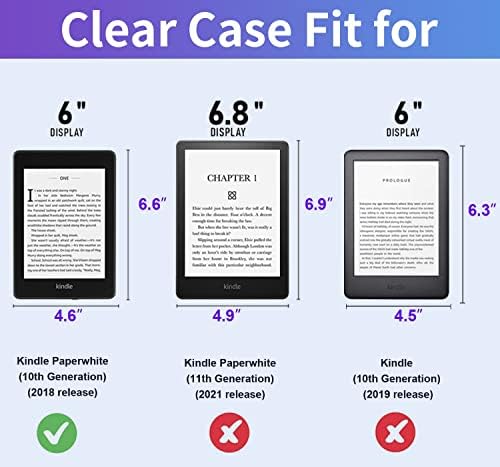 Caso claro de keexyicc ajuste para capa transparente do Kindle Paperwhite 6 , casca traseira protetora ultrafina com cantos