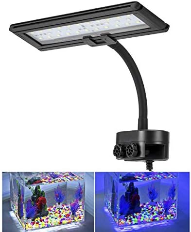 Hygger 14 polegadas azul branco LED AQUARIUM Clipe de luz LED de luz LED para tanque de peixe de água doce de água salgada