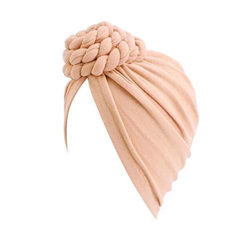 Giradas folgadas femininas giradas de cabeça pré-amarrada grãos de lenços de cabeça tampa de boné de canceridade para perda de cabelo