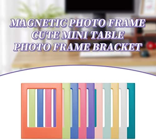 Aynaxcol 20 pacote de molduras de fotografia magnética, suporte de foto de mesa colorido para mini quadros de 3 polegadas