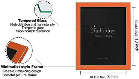 Violabbey 8x10 Frames de imagens Conjunto de 4, moldura fotográfica colorida de estilo moderno, vidro real de alta