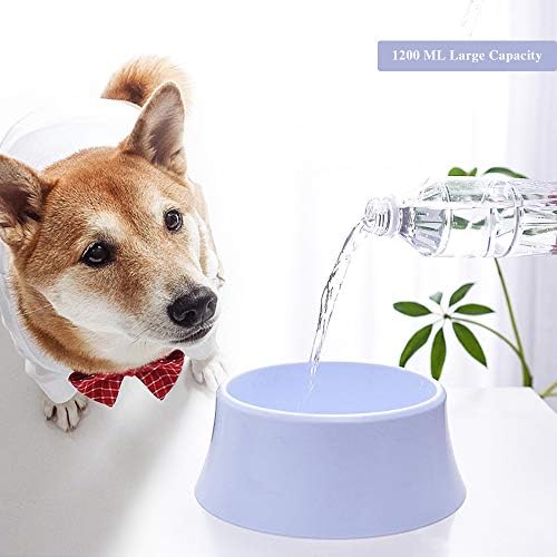 Tigela de água de cachorro com tigela de água à prova de derramamento de disco flutuante, tigela anti-sobrevolução/ anti-poeira/