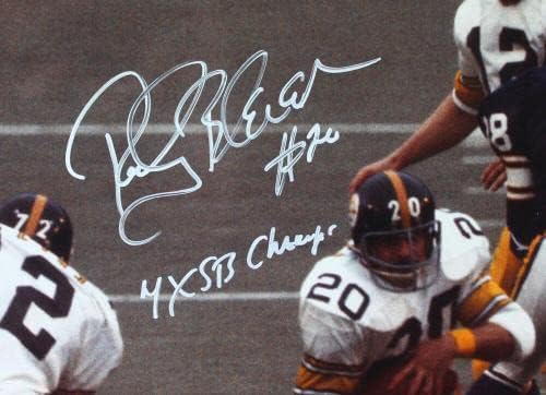 Rocky bleier autografou Steelers 16x20 Foto em execução com insc- jsa w auth *branco - fotos autografadas da NFL