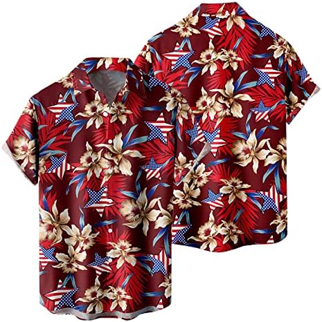 Camisas Hawaiianas do Zddo, Button Beach Button Down Delep Short Turndown Collar Floral Print Relaxed Fit Aloha camisa