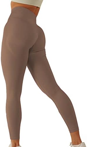 Freathed Scrunch Butt Lifting Leggings para mulheres Smile de cintura alta contorna Calças de ioga