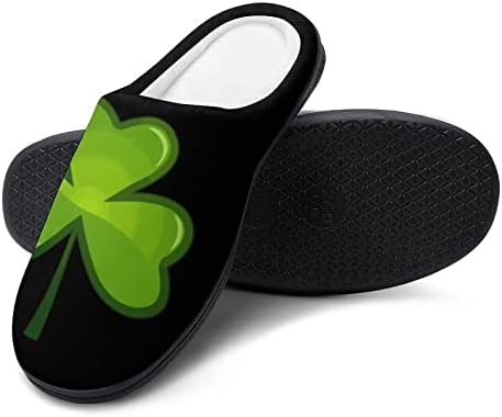 São Patricks Day Shamrock House Shoes Home Slip Warm Slip para externo interior com sola de borracha