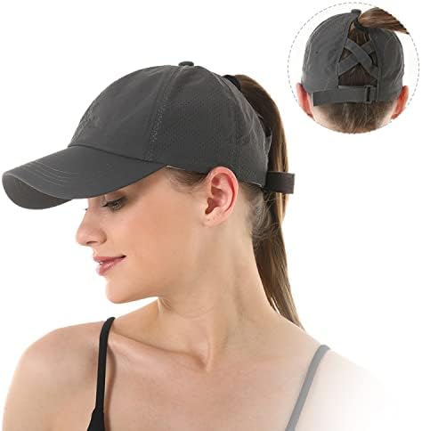 Criss Cross Ponytail Baseball Hats for Women High Messy Bun Baseball Cap Quick Dry Lightweight Mesh Hat Hat Hat
