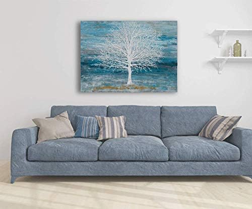 Yihui Arts Abstract Landscape Canvas Art Paintas 3d Tree Painturas com folha de ouro para decoração de parede Pictures de arte