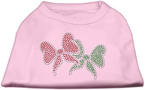 Mirage Pet Products 12 polegadas arcos de Natal camisa estamada de strass para animais de estimação, médio, rosa claro