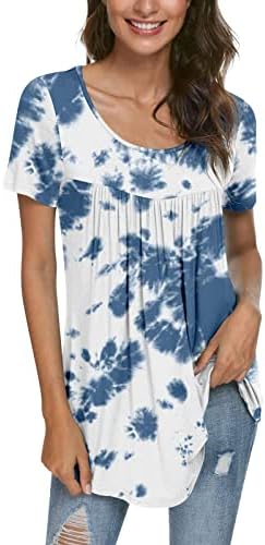 LytryCameV Tops de verão para mulheres Trendy Casual saindo de camisa de manga curta Flowy Flowy