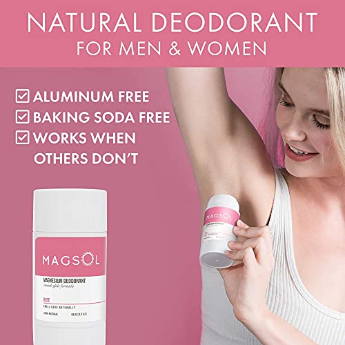 Desodorante natural de magsol para homens e mulheres - homens desodorantes com magnésio - perfeito para pele ultra sensível,