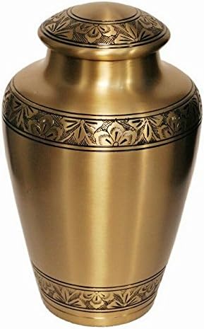 Atenas Gold Brass Cremação Urna para cinzas humanas por Divinityurns - Urna funerária adulta - urna acessível para cinzas - Deal