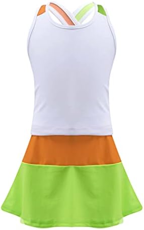 Loodgao Kids Girls Tank Top Top e Tennis Golf Skirt Conjunto de vestido de traje de traje de traje de 2 peças Skort