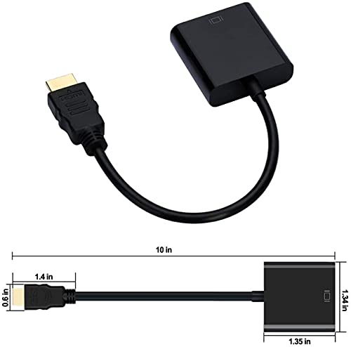 HDMI para VGA conecta adaptador, Szyikuer Gold tais hdmi masculino para VGA Adaptador feminino para computador, projetor, HDTV, desktop,
