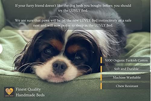 Luvly Pets Luxury Dog Bed - Ortopedic Memory Foling Cushion - Capa de algodão lavável e removível - Non Slip - Sofá de cachorro - resistente
