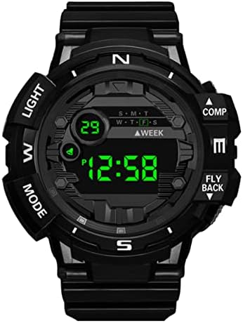 Estudante assistir Dark Simple Black Boys Boy Glow Mens Sports na tela de pulso de pulso para pai eletrônico The Stopwatch Men Multi-funcional Moda Digital luminosa