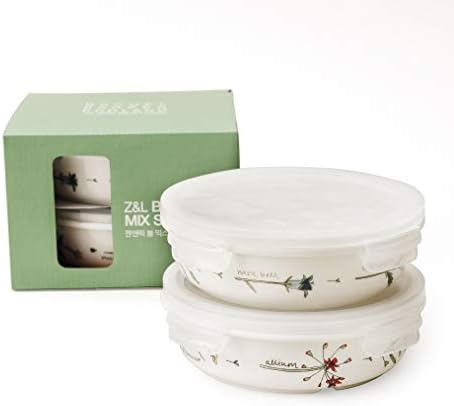 Rachel Barker Meadow Flower Porcelain Sirt and Store Optain Fight Container Mix Set de 2, 14oz
