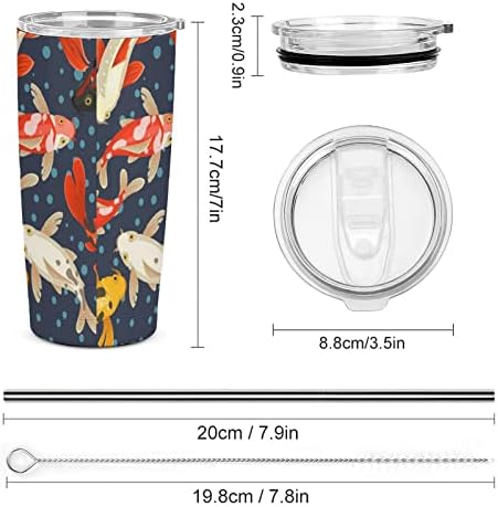 Koi Carp Pattern estilo Japão estilo aço inoxidável Tumbler de aço Isolado garrafa de água Viagem Copo de café caneca para bebidas